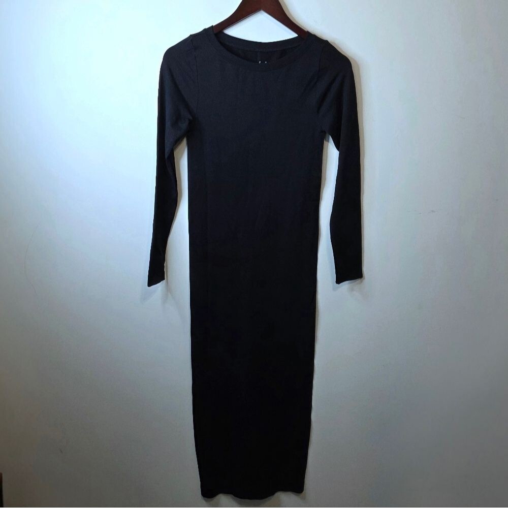 Isabel By Ingrid & Isabel Black Long Sleeve Midi Maternity Dress Size XS
